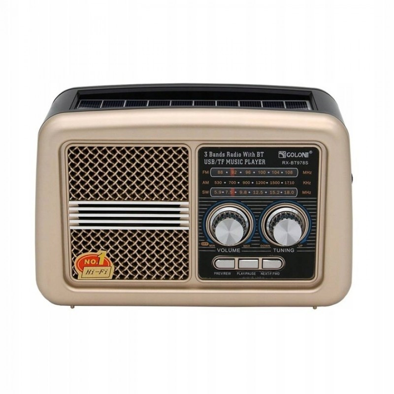 Радіоприймач GOLON RX-BT978S solar FM/AM/SW радио Одеса - фото 2