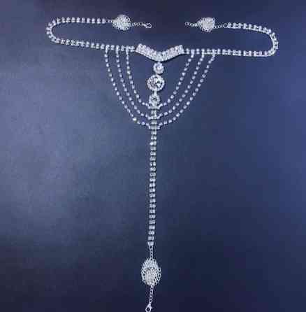 Еротичні трусики з камінцями one size сріблястий Київ