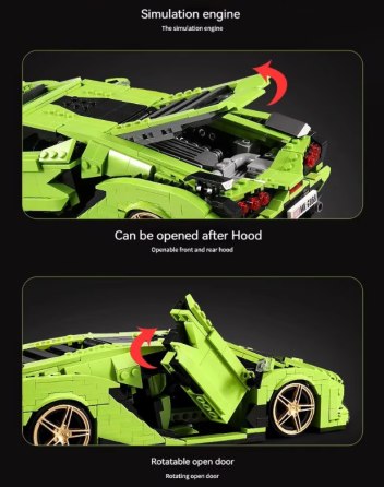 Конструктор “Спортивная машина” на 1168 деталей,зеленая Каменец-Подольский