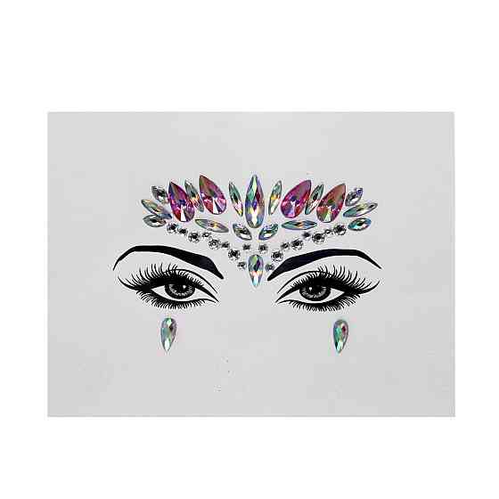 Наклейки-стрази для обличчя та макіяжу очей one size різнобарвний Київ