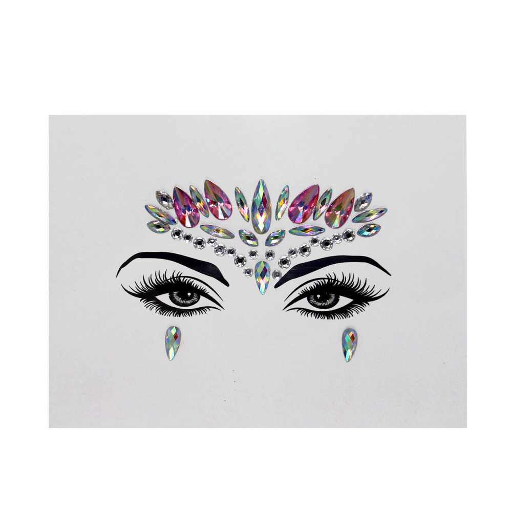 Наклейки-стрази для обличчя та макіяжу очей one size різнобарвний Київ - фото 1
