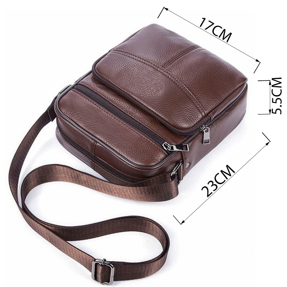 Сумка чоловіча зерниста Vintage 14705 Коричнева Київ - фото 5