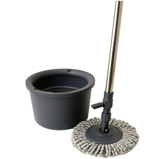 Набір для прибирання з круглою телескопічною шваброю з мікрофібри та відром із віджимом для підлоги HP-35015-22 Київ