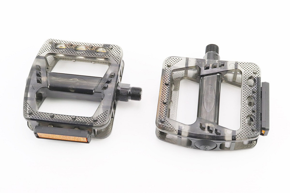 Педалі MTB широкі 9/16" (102x97x26mm) полікарбонатні, чорно-прозорі NW-366PC Київ - фото 1