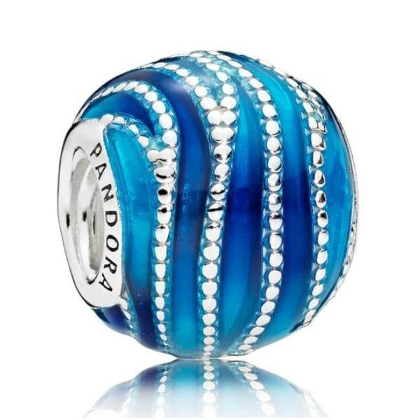 Срібна намистина Пандора  "Сині хвилі" 797012ENMX MasterSem Київ - фото 1