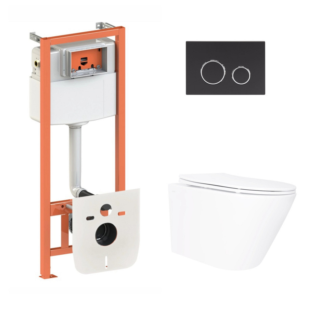 Готове рішення Qtap для ванної кімнати: підвісний унітаз Swan Ultra Quiet 520×360×320 + комплект інсталяції Nest 4 в 1 (кругла Київ - фото 10