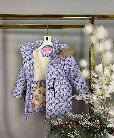 Детская зимняя сиреневая курточка на девочку на холофайбере 110 Николаев