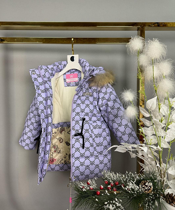 Детская зимняя сиреневая курточка на девочку на холофайбере 110 Николаев - изображение 2