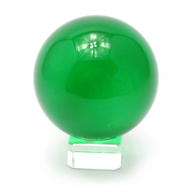 Куля кришталева на підставці зелена Київ - фото 1