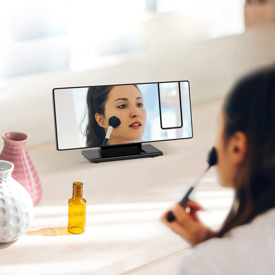 Зеркальные LED часы с проекцией времени, DS-3618LP, Черные / Настольные электронные часы с будильником Киев