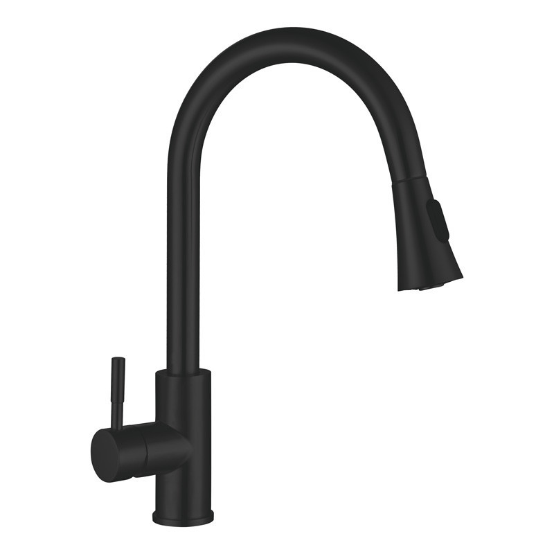 Змішувач для кухні Mixxus SUS-014-B з витяжною лійкою чорний з нержавіючої сталі Чернівці - фото 2