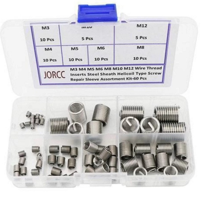 Набір різьбових вставок ввертышей M3-M12 для відновлення різьби 60 шт. Винница - изображение 3
