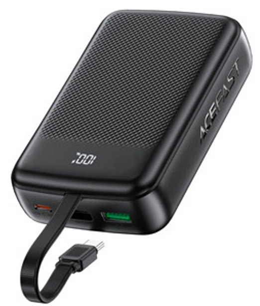 Зовнішній акумулятор ACEFAST M14 PD20W power bank with cable 20000mAh Black Киев - изображение 1
