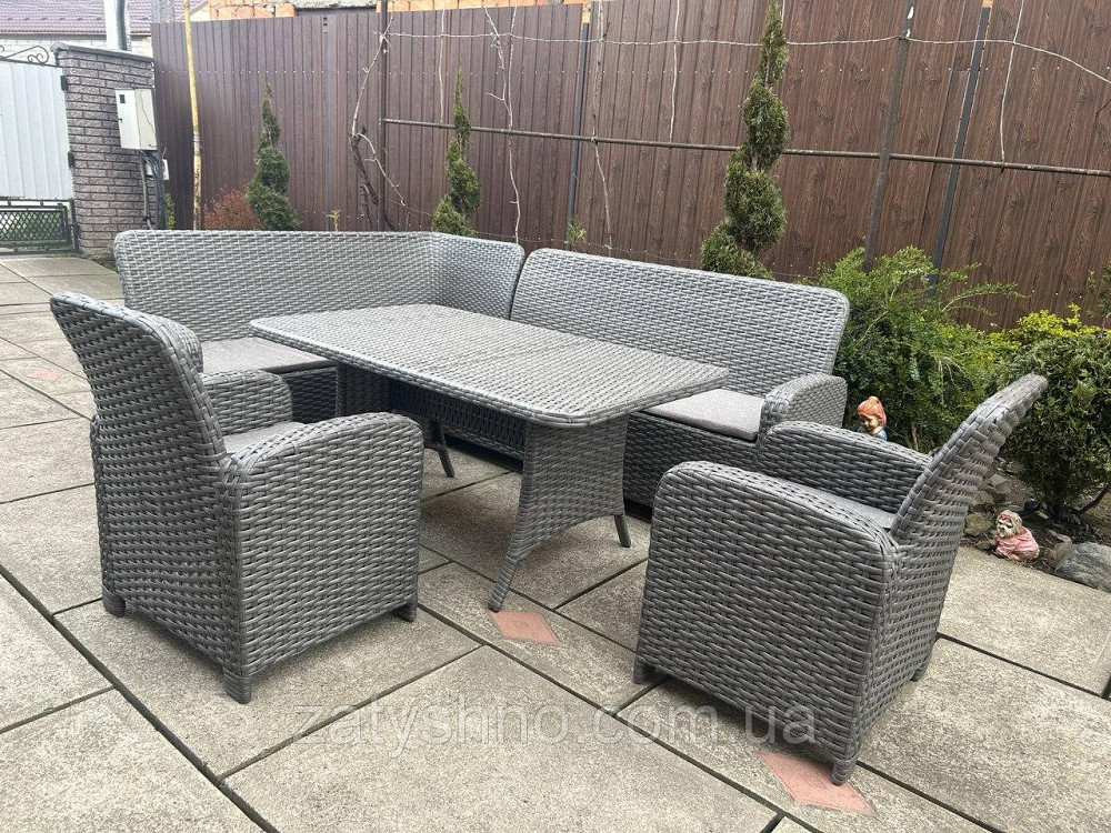 Плетені меблі вуличні з кутовим диваном Київ - фото 1