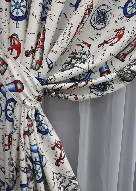 Комплект готовых фото-штор VR-Textil Sea Travel № 1498ш Разноцветный 150х275 см 2 шт (33-0398) Киев - изображение 5