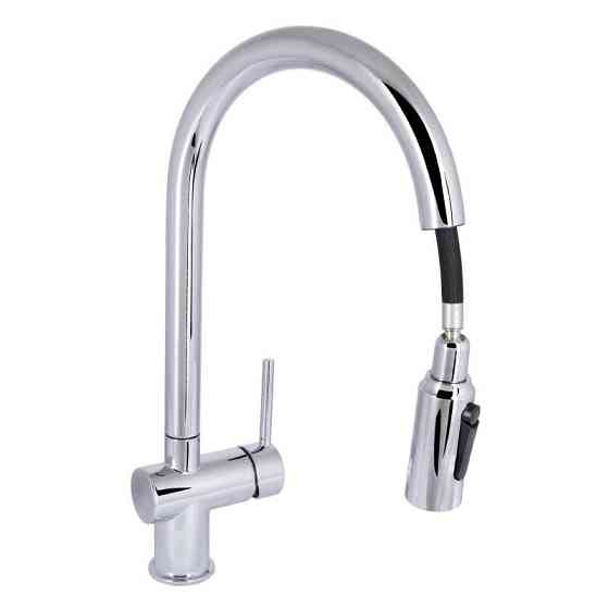 Смеситель для кухни Qtap Rozcesti с выдвижным изливом и подключением к фильтру QTROZ366CRM45938 Chrome Киев