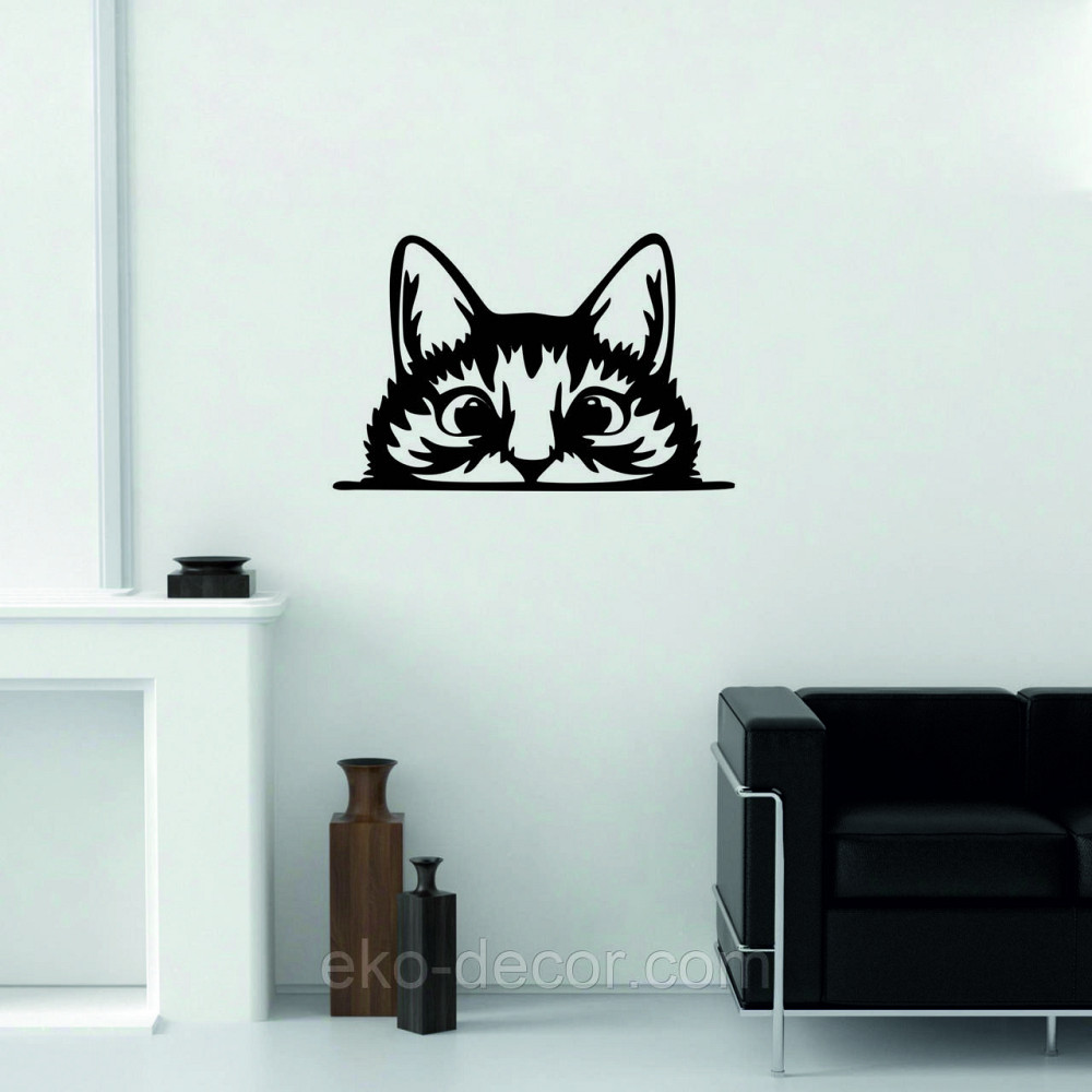 Декоративне настінне Панно «Кіт» Декор на стіну (1 шт./1 кіт) 90*58 см, Чорний Київ - фото 3