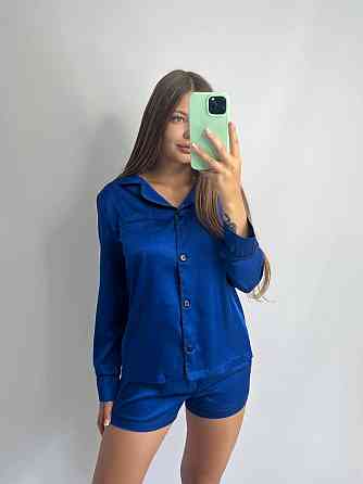 Комплект шелковый тройка рубашка с шортами и штанами Электрик L Харьков