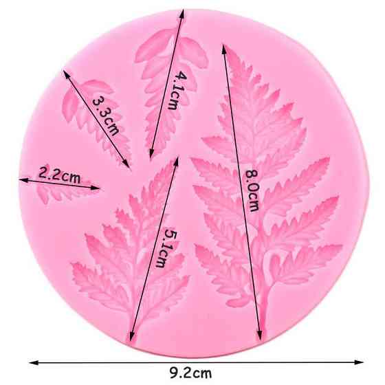 Молд кондитерский Листья папоротника 92 мм розовый Киев