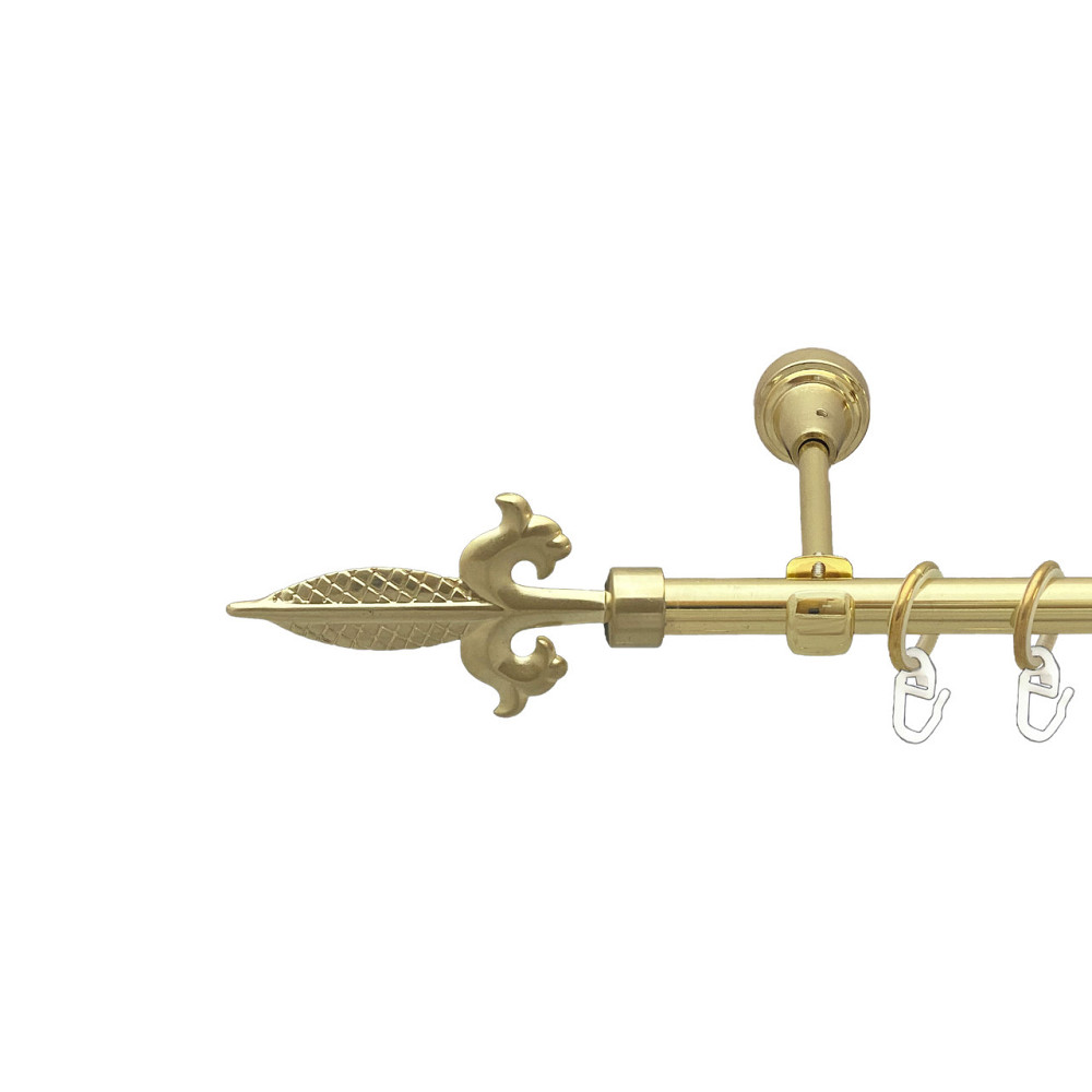 Карниз Orvit Генуя металевий однорядний відкритий Золото 16 мм 160 см (00-00014047) Львов - изображение 1