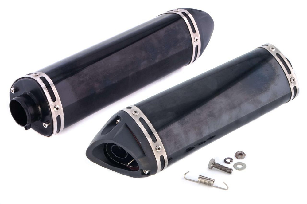 Глушник (тюнінг) 350 mm (нержавіюча сталь, овал, чорний, прямоток ) 118 Мукачево - фото 1