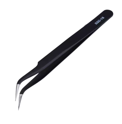 Пинцет ESD-15 из нержавеющей стали, антистатический изогнутый пинцет для ремонта электроники. Киев