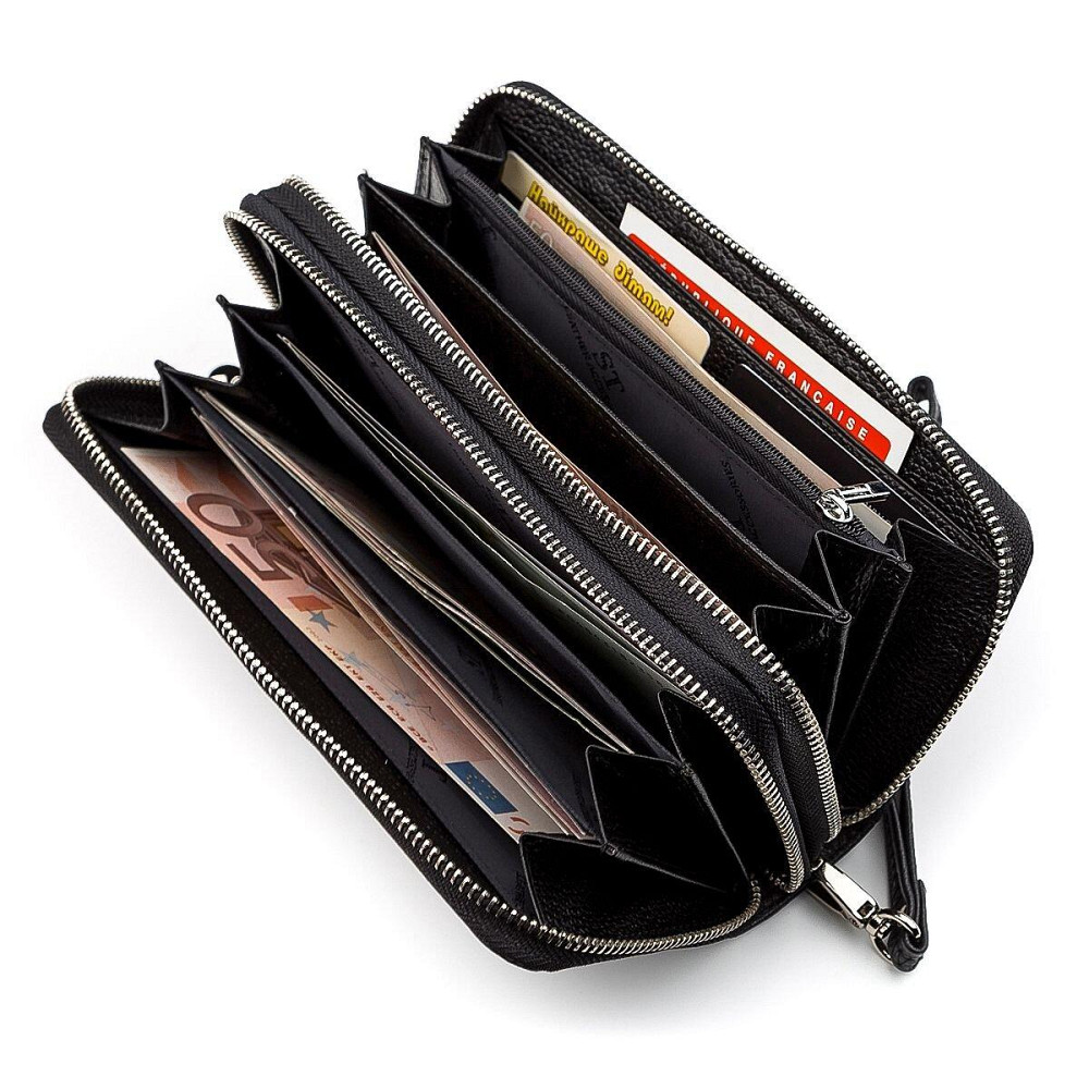 Чоловічий гаманець ST Leather 18451 (ST127) натуральна шкіра Чорний Київ - фото 3