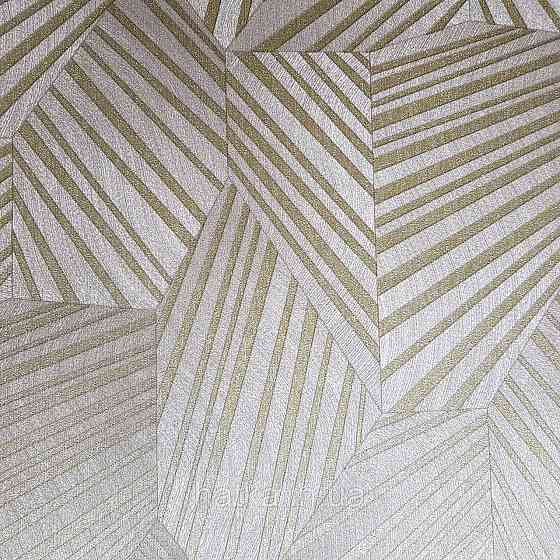 Шпалери метрові вінілові на флізелін дизайнерські Erismann Elle геометрія абстракція смуги рожеві золотом 3д Київ