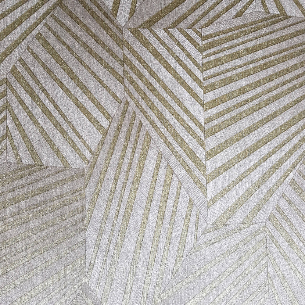 Шпалери метрові вінілові на флізелін дизайнерські Erismann Elle геометрія абстракція смуги рожеві золотом 3д Київ - фото 1