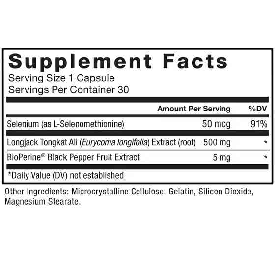 Репродуктивное здоровье мужчин Force Factor LongJack Tongkat Ali 500 mg 30 caps Луцк