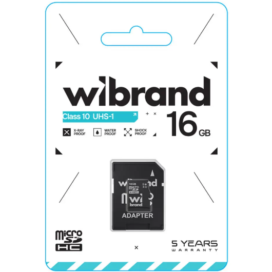 Карта пам'яті microSDHC 16Гб Class 10 (UHS-1) Wibrand + adapter SD Житомир