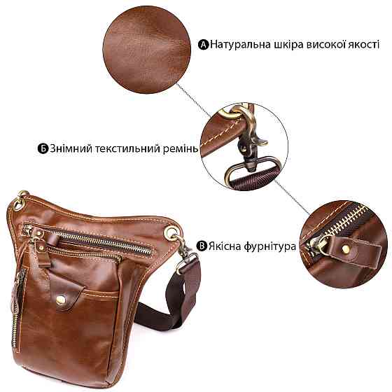 Поясна сумка Vintage 20014 Коричнева Київ