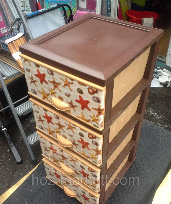 Комод пластиковий тумба на 4 ящики Морські зірки Харків - фото 3