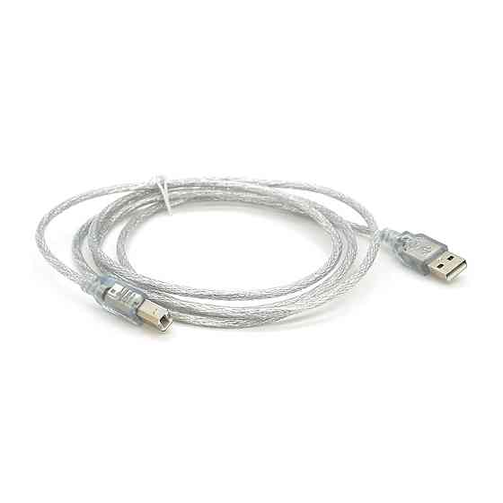 Кабель USB 2.0 AM/BM, 1.8m, прозорий Киев