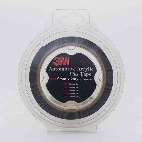 Скотч двосторонній 9мм х 2м 3M 1100 "Plus Tape" (ціна за уп.-2шт) чорний, 70319 Київ