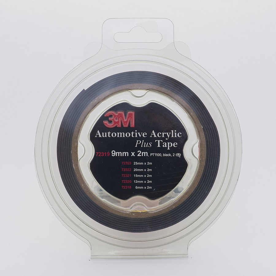 Скотч двосторонній 9мм х 2м 3M 1100 "Plus Tape" (ціна за уп.-2шт) чорний, 70319 Київ - фото 1