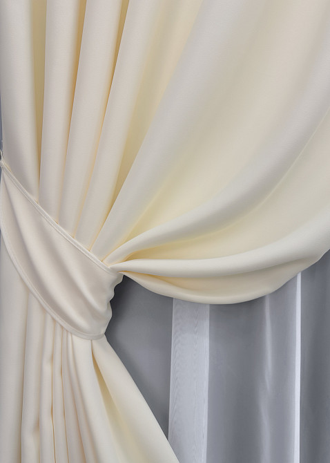 Комплект готових штор VR-Textil Блекаут Bagema Rvs № 1293ш Кремовий 150х250 см 2 шт (39-936) Киев - изображение 5