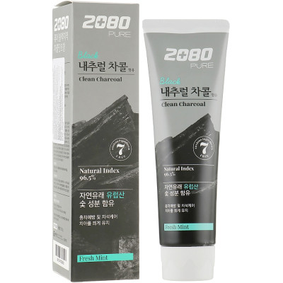 Зубная паста Aekyung 2080 Pure Black Clean Charcoal Fresh Mint 125 г (8801046328903) Винница - изображение 2
