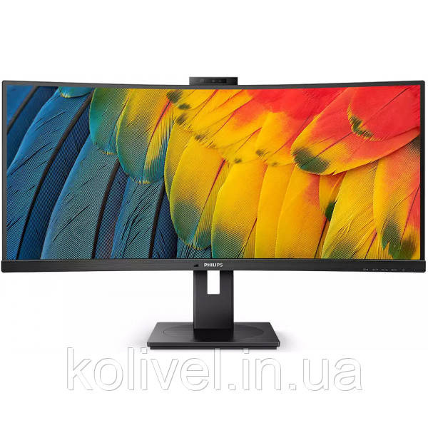 TFT 34" Philips 34B1U5600CH, WQHD, VA, 100Гц, вигнутий, HDMI, DP, USB-C, RJ-45, USB-hub, webcam, HAS Київ - фото 1