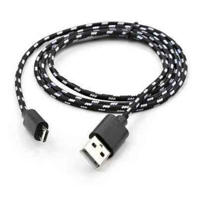 Дата кабель USB 2.0 AM to Micro 5P 2color nylon 1m black Vinga (VCPDCMBN31BK) Вінниця