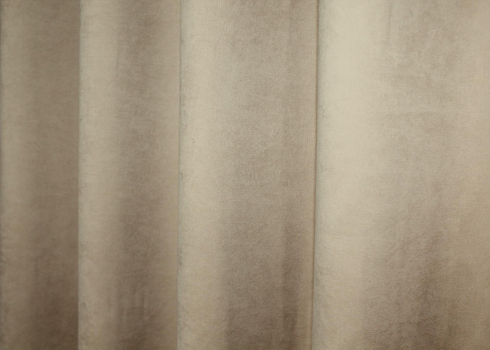 Комплект штор на люверсах VR-Textil Микровелюр Petek № 1491ш 150х280 см 2 шт Бежевый (37-0215) Киев - изображение 8