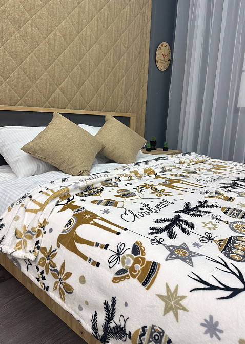 Плед-покривало Decorator WellSoft 200х220 см з різдвяним принтом Різнобарвний (87-179) Київ - фото 6