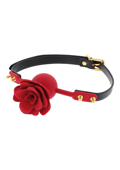 Кляп с декоративной розой Taboom Wild Roses Ball Gag черный-красный Sex Aura Киев - изображение 2