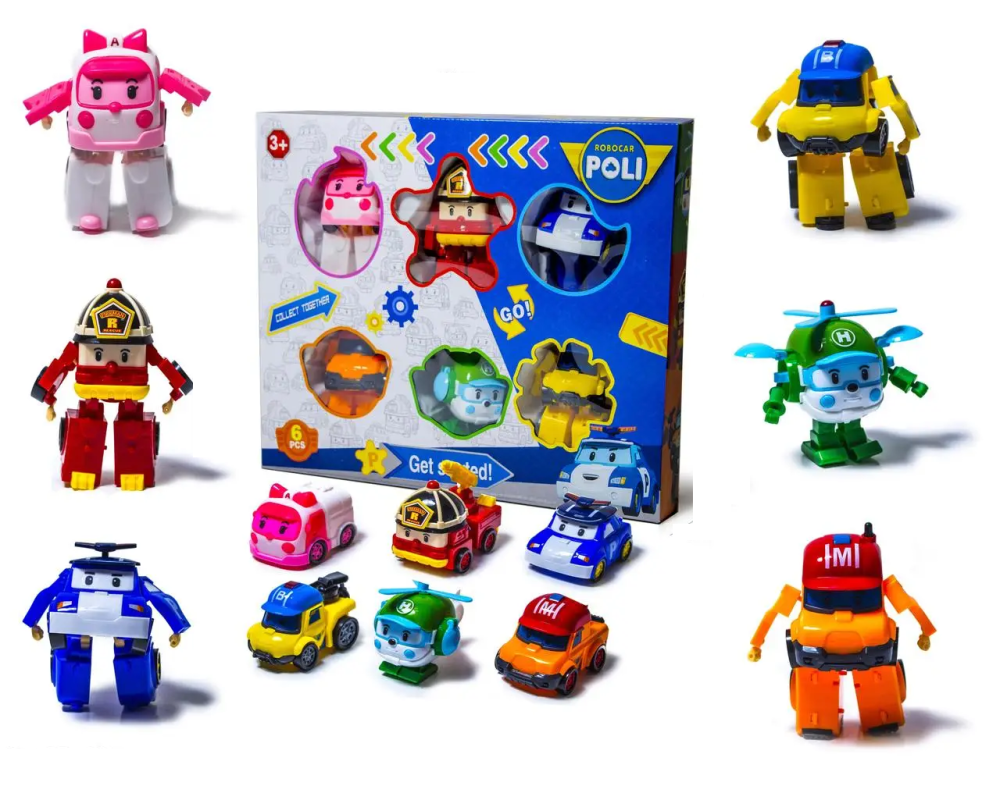 Набір роботів (6 шт) Робокар Поллі Robocar Poli LB105 Одеса - фото 1