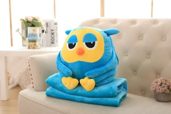 Profi Мягкая игрушка " Happy Baby" Сова плед-подушка трансформер 3 в 1 синий Киев