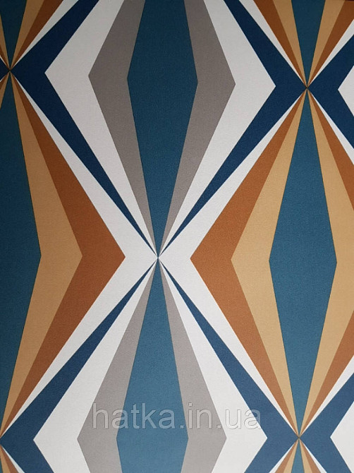 Шпалери вінілові на флізелін Petite Fleur 4 Rasch Texti 288697 на синьому тлі червоні птиці бірюзові квіти Київ - фото 2