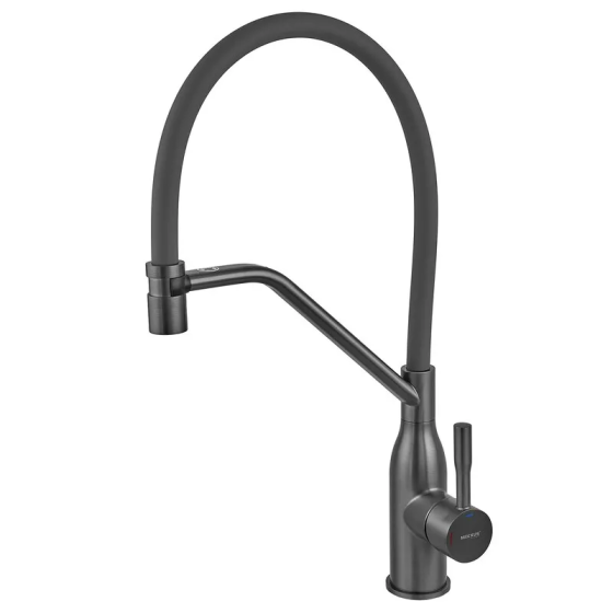 Змішувач для кухні MIXXUS PREMIUM GRAVITY 017 (NUT) GRAPHITE REFL.GRAY (Колір графіт та силіконовий вилив сірий) (MI8409) ( 14596 Харьков