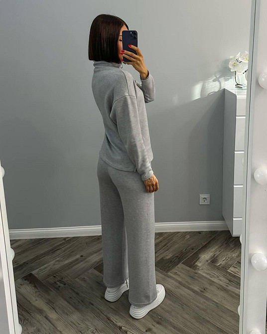 Жіночий повсякденний костюм подвійна двостороння ангора Сірий, 42/44 Одеса - фото 3
