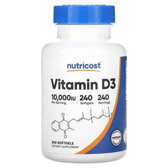 Витамин D3 Nutricost Vitamin D3 10,000 IU 240 Softgels Луцк