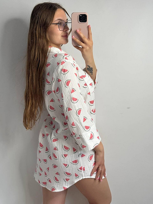 Женская муслиновая ночная сорочка Арбуз XL-2XL Харьков - изображение 3